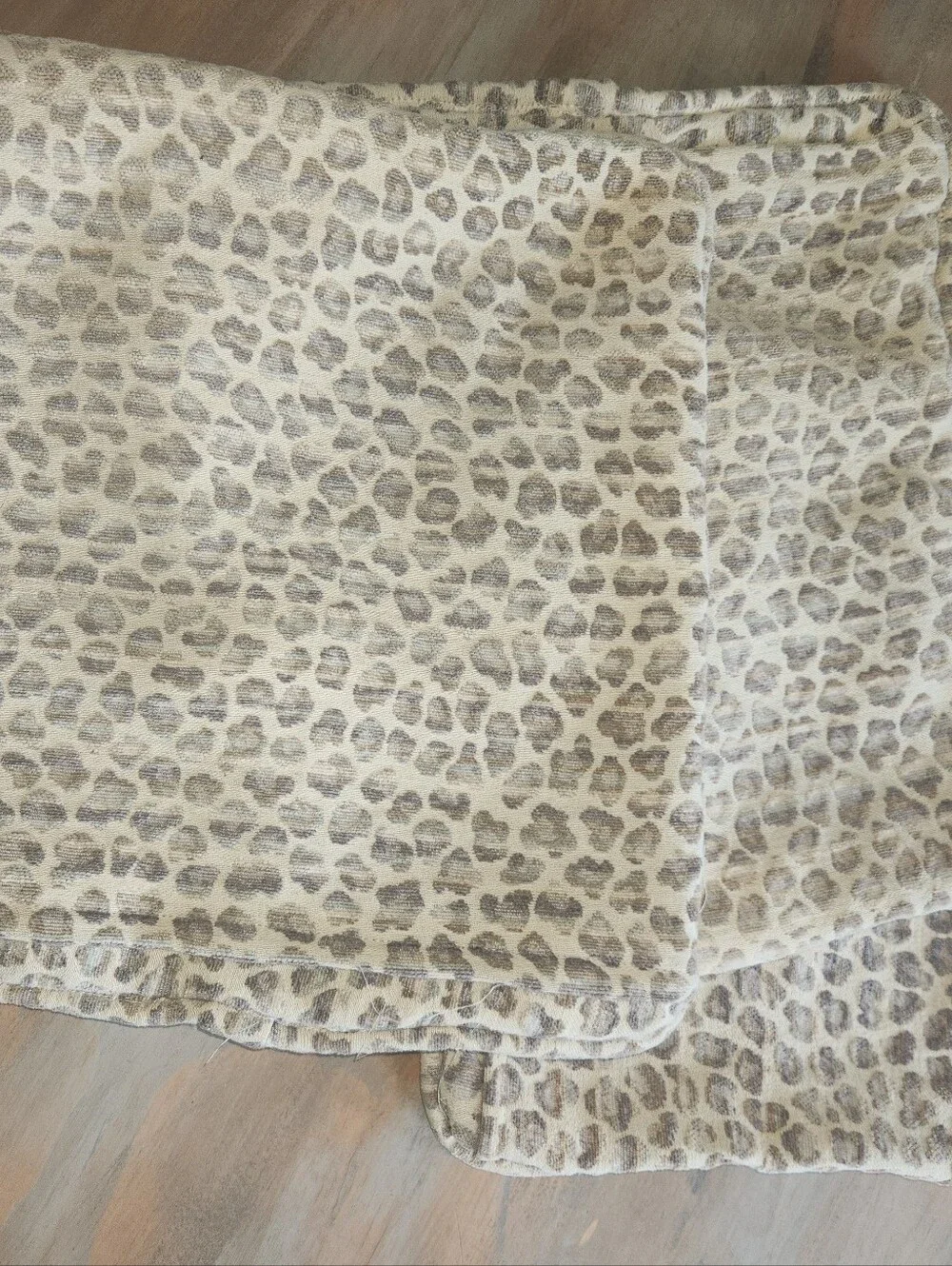 Leopard Print Square Throw Pillow Cover - Beige and Taupe Sey Of 3